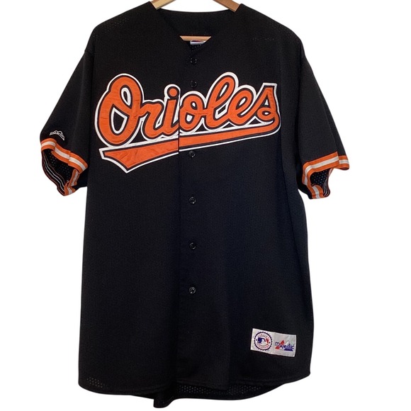 Majestic Other - Majestic Vintage Baltimore Orioles MLB Jersey Black Orange Mesh Button Down XL